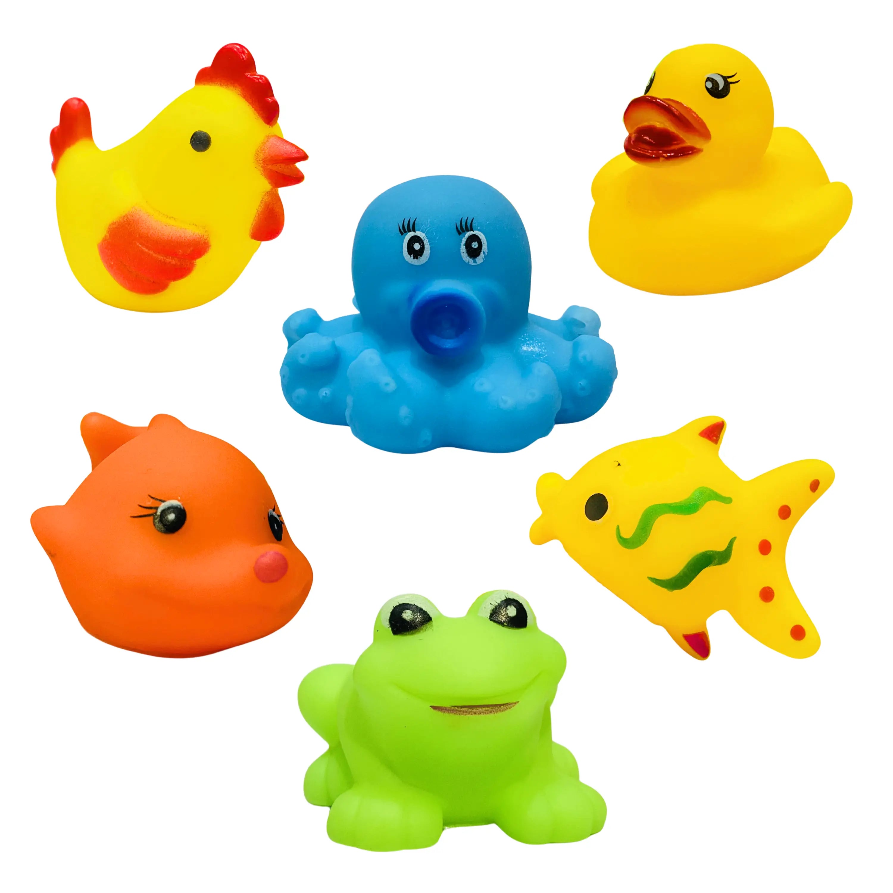 6-Piece Colorful Animal Floating Bath Toy Set