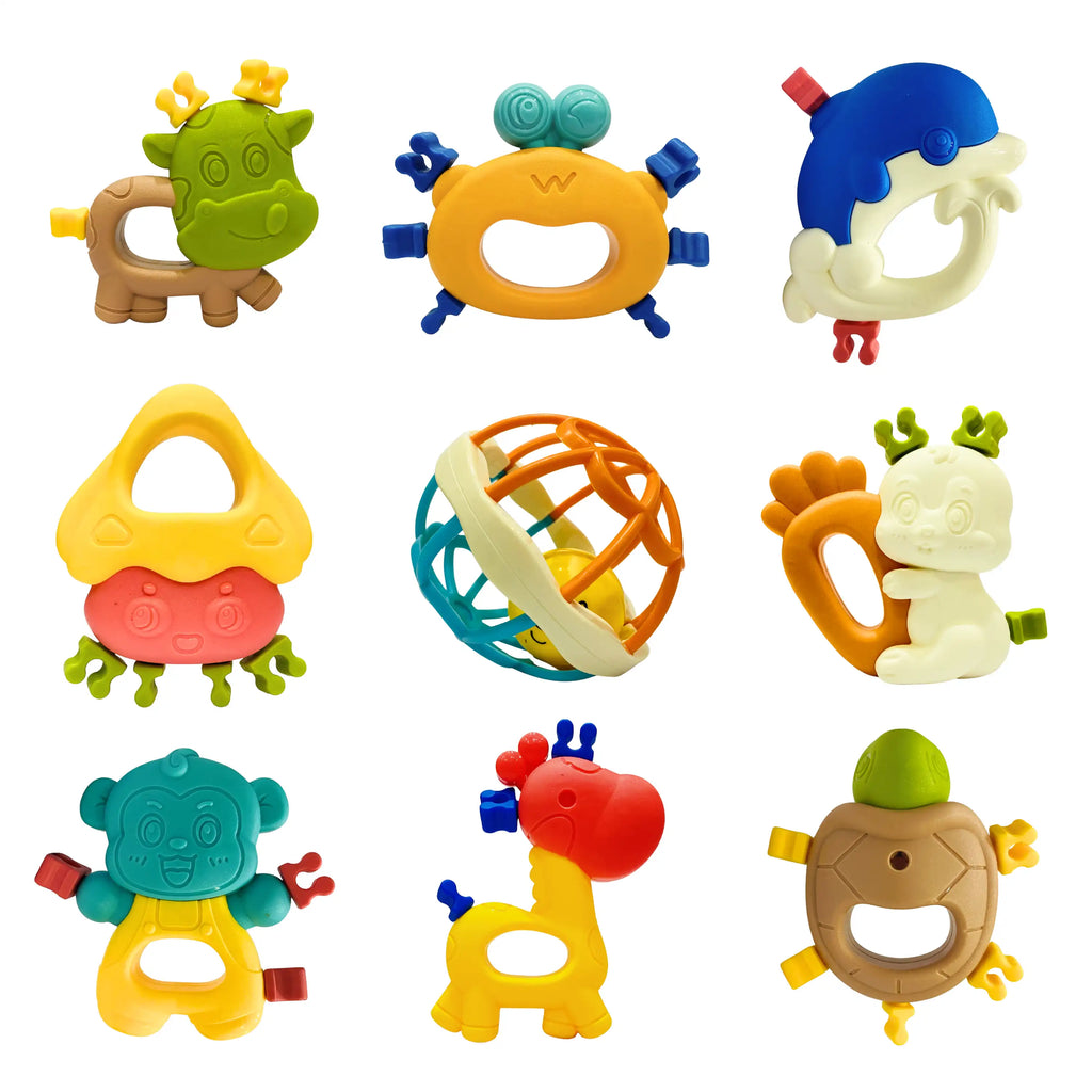 Baby Rattle Toy Set - Musical Infant Toys for Tummy Time