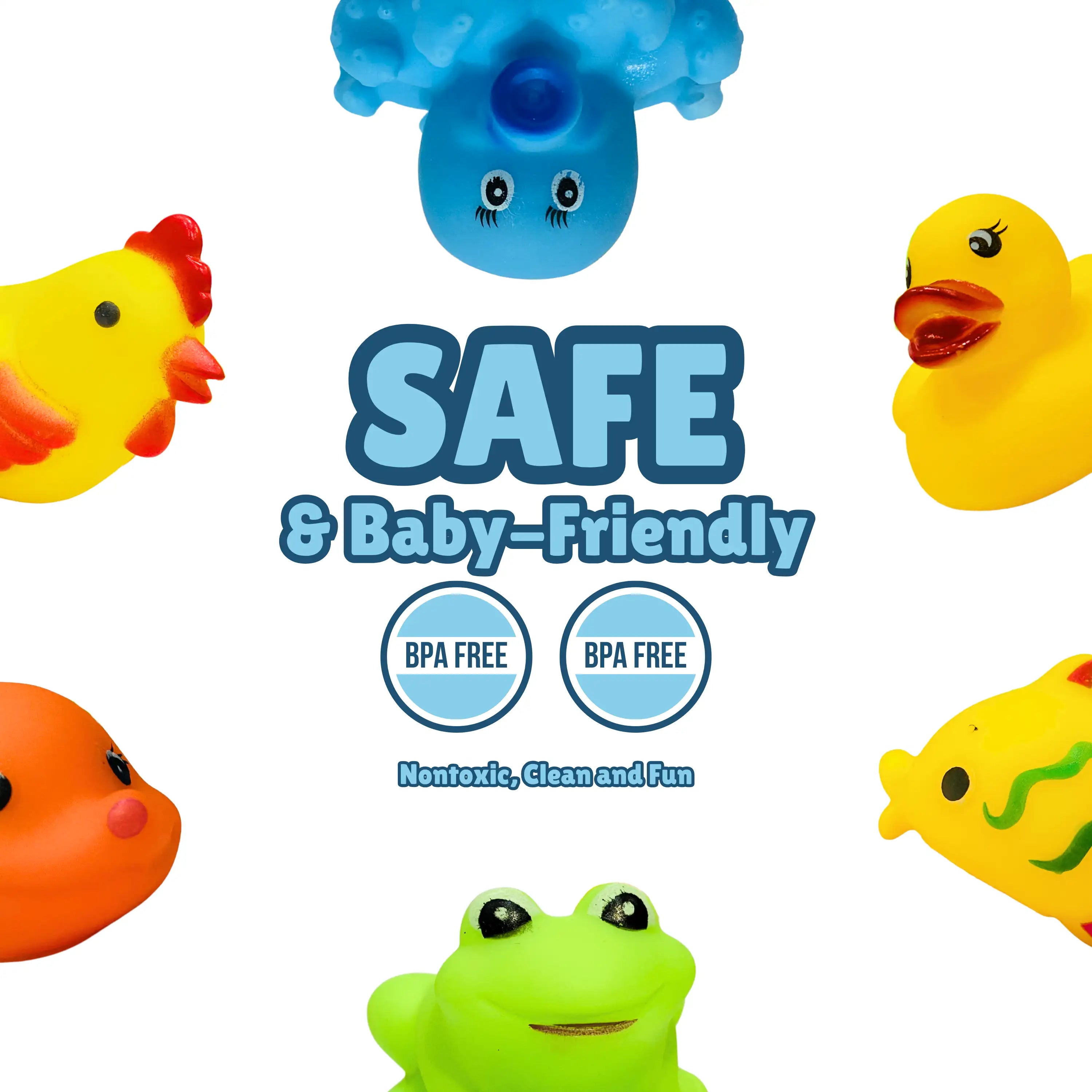 6-Piece Colorful Animal Floating Bath Toy Set