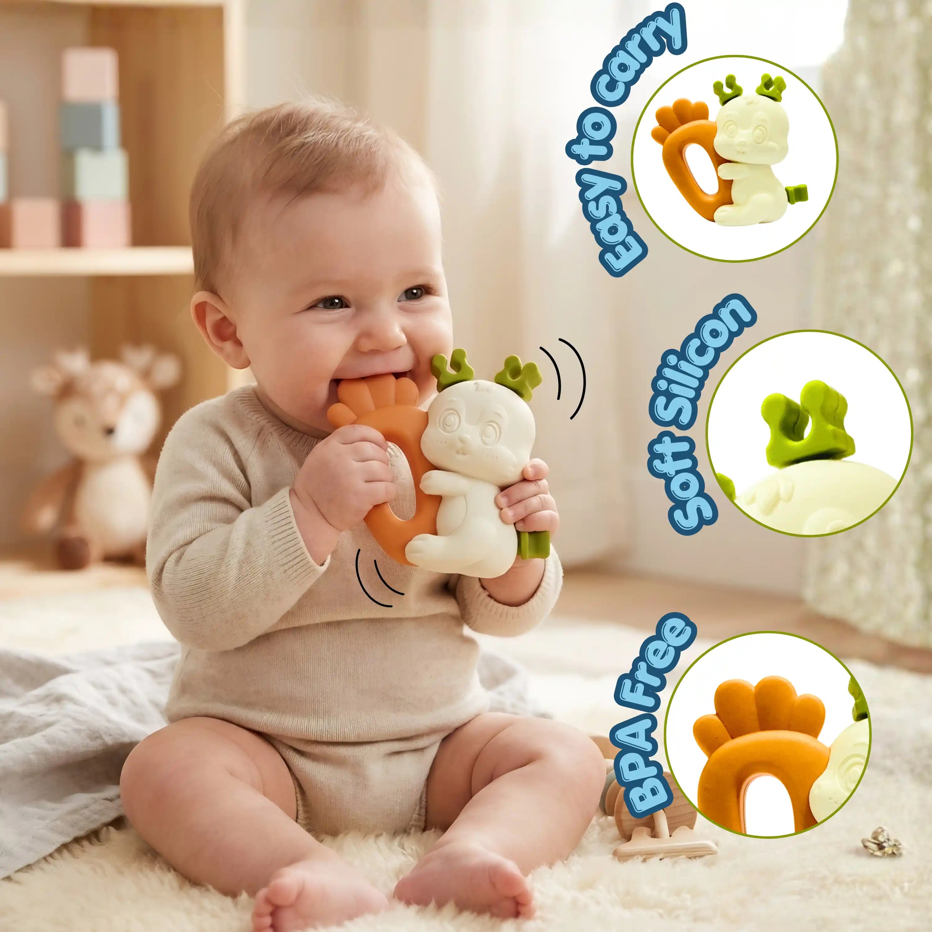 Baby Rattle Toy Set - Musical Infant Toys for Tummy Time