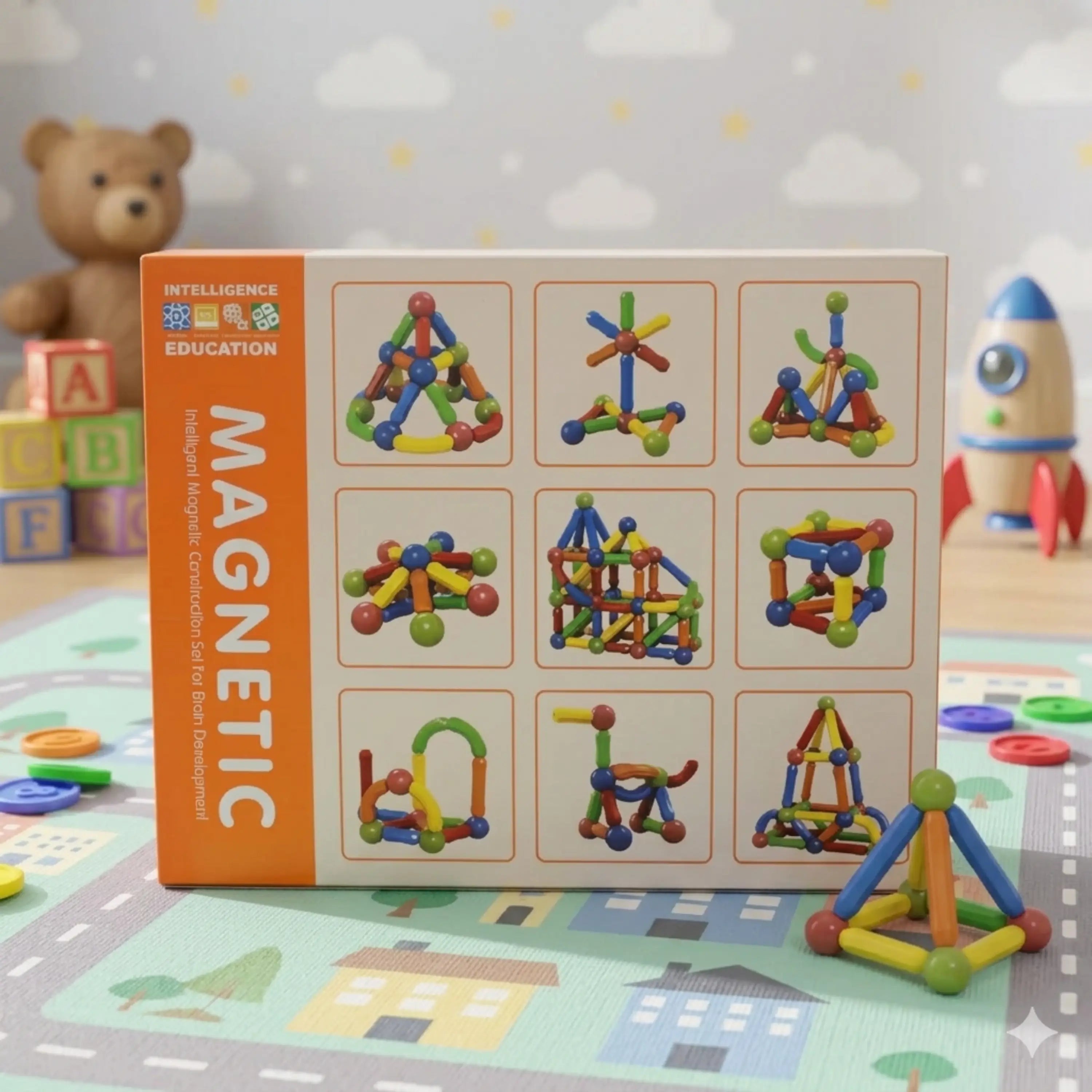 Magnetic Blocks Set – Educational 3D Construction Toys