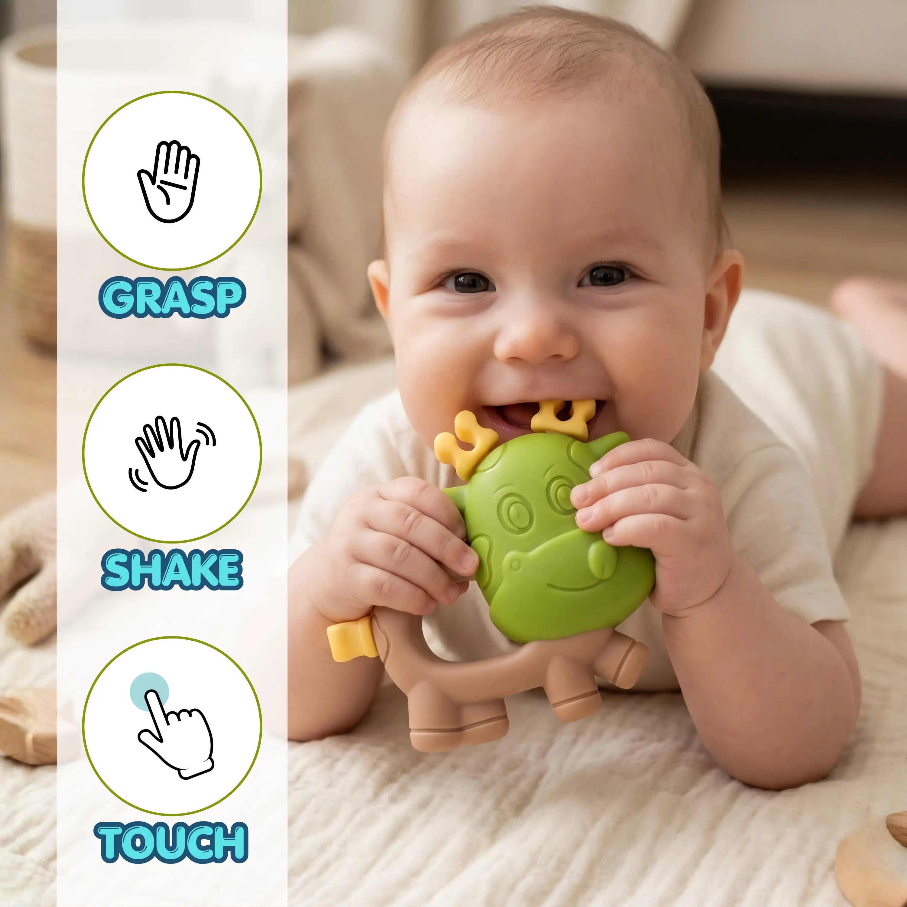 Baby Rattle Toy Set - Musical Infant Toys for Tummy Time