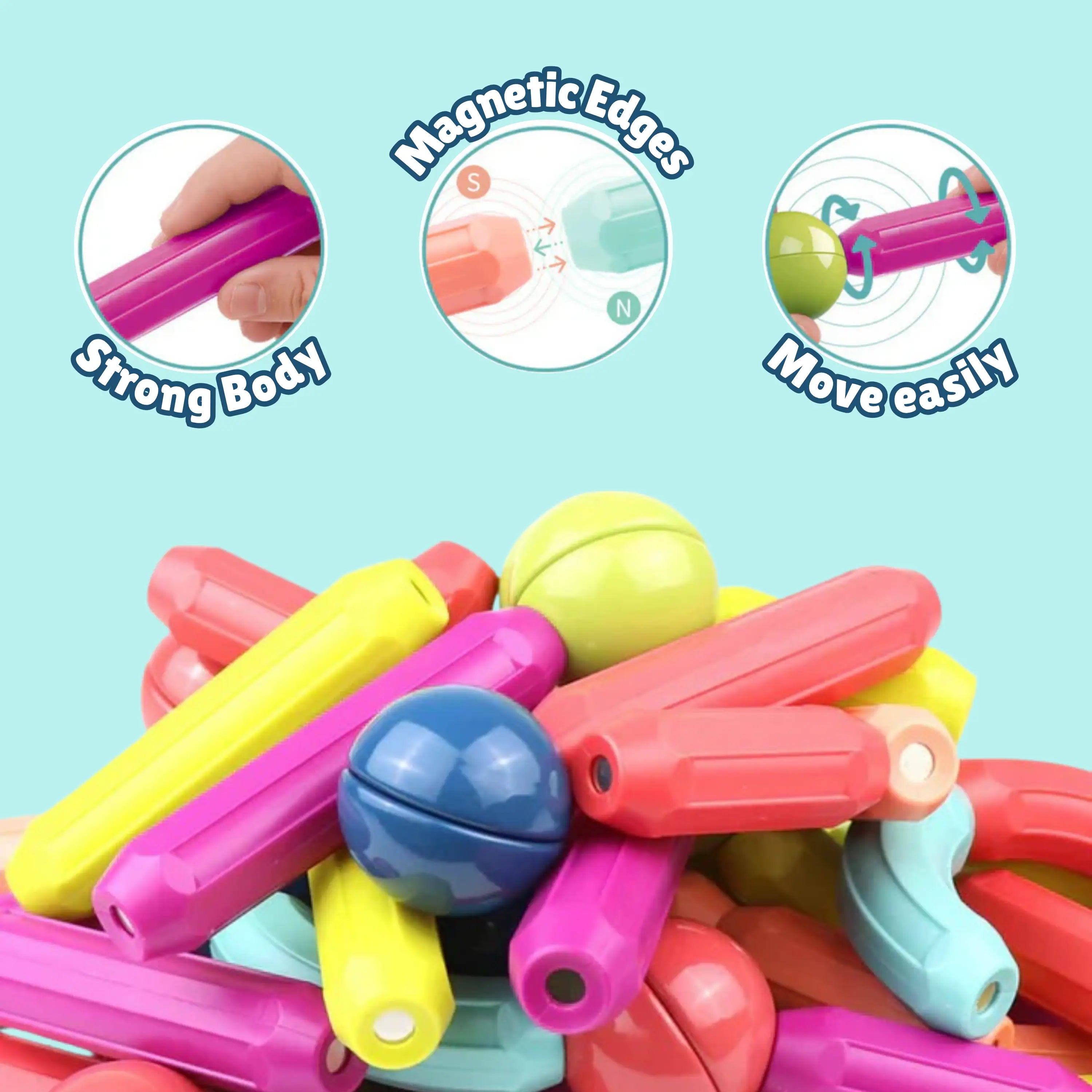 Magnetic Blocks Set – Educational 3D Construction Toys