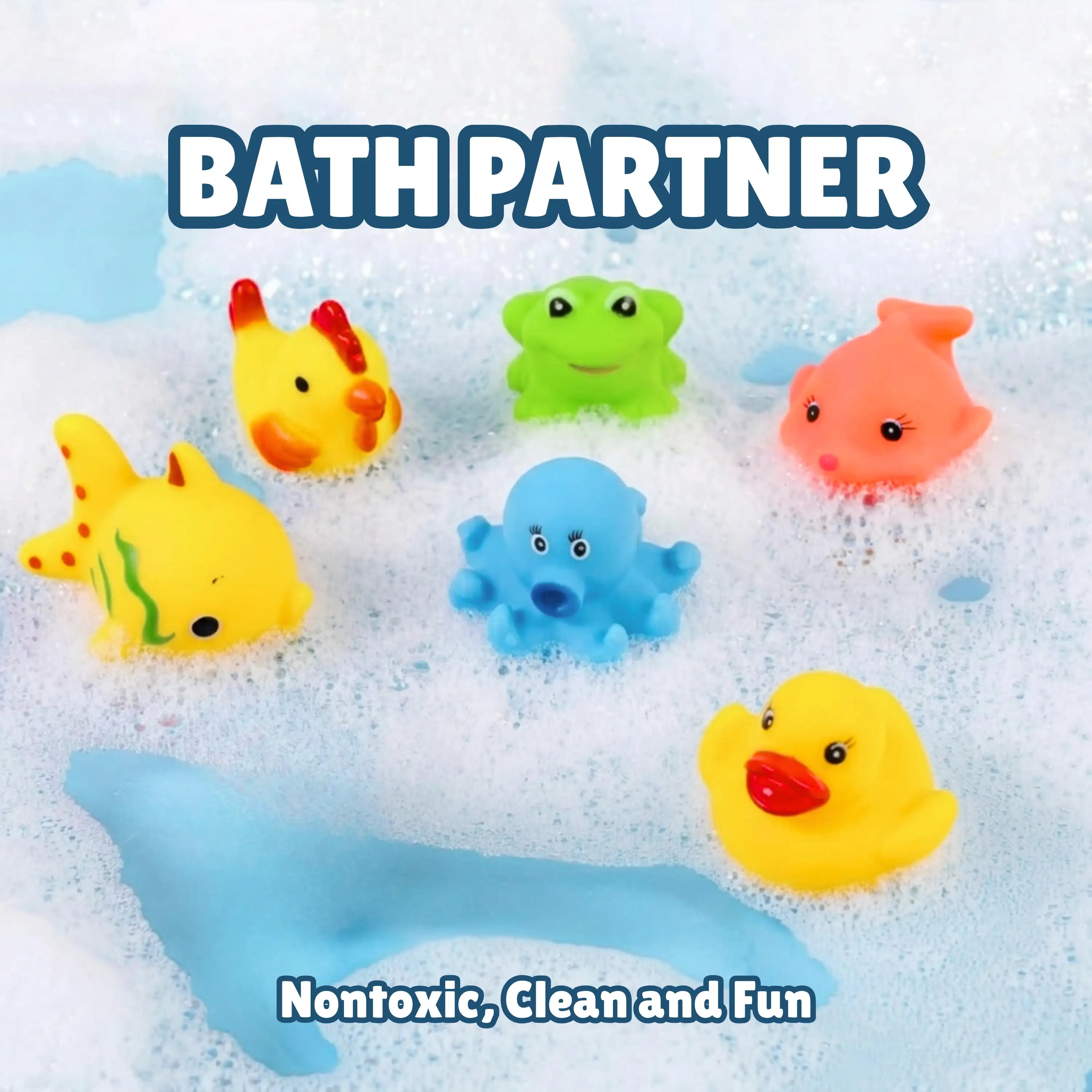 6-Piece Colorful Animal Floating Bath Toy Set