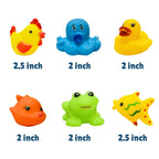 6-Piece Colorful Animal Floating Bath Toy Set