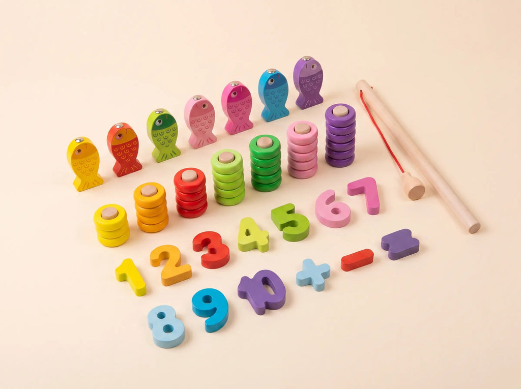 Wooden Logarithmic Fishing & Counting Board