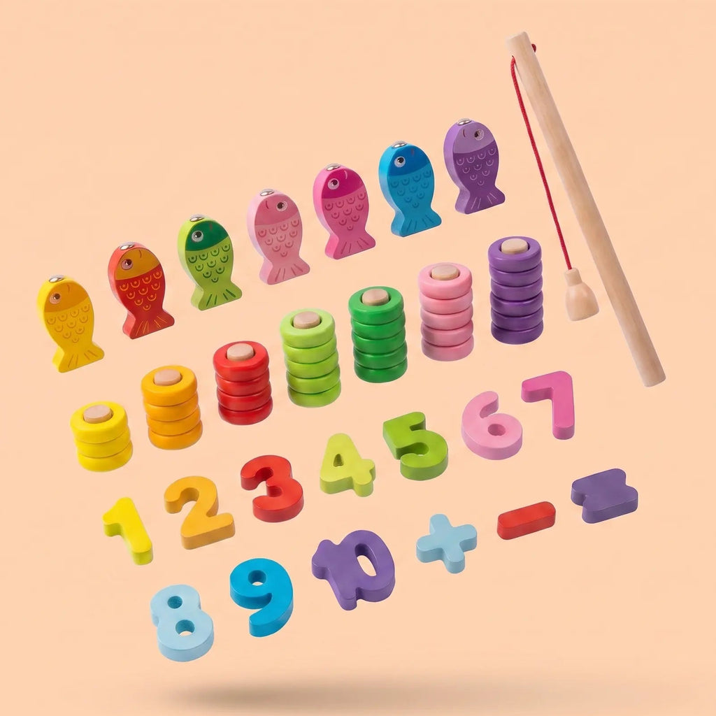 Wooden Logarithmic Fishing & Counting Board