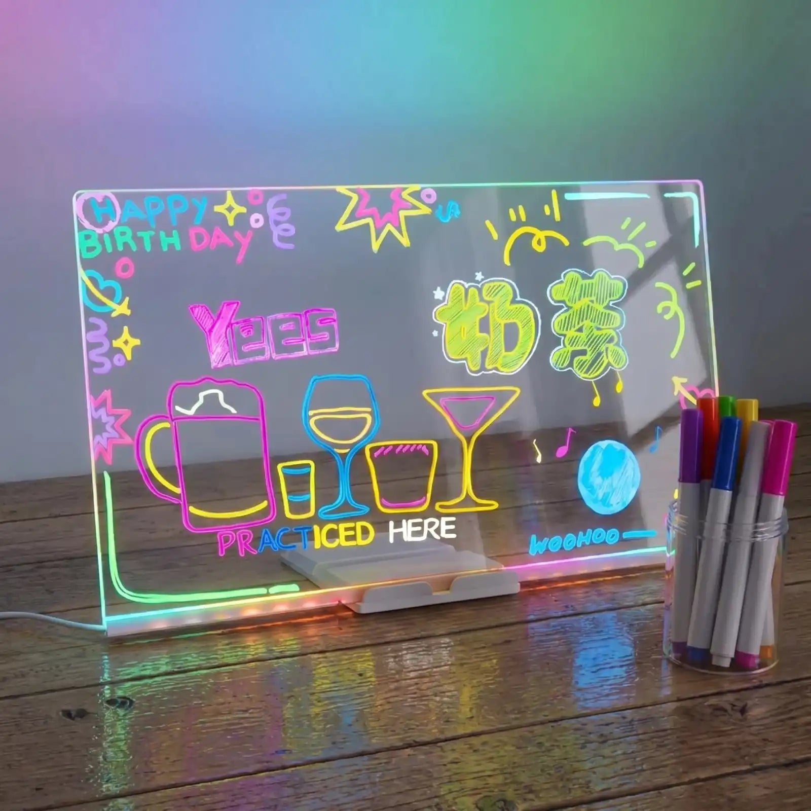 LED Neon Drawing Board for Kids