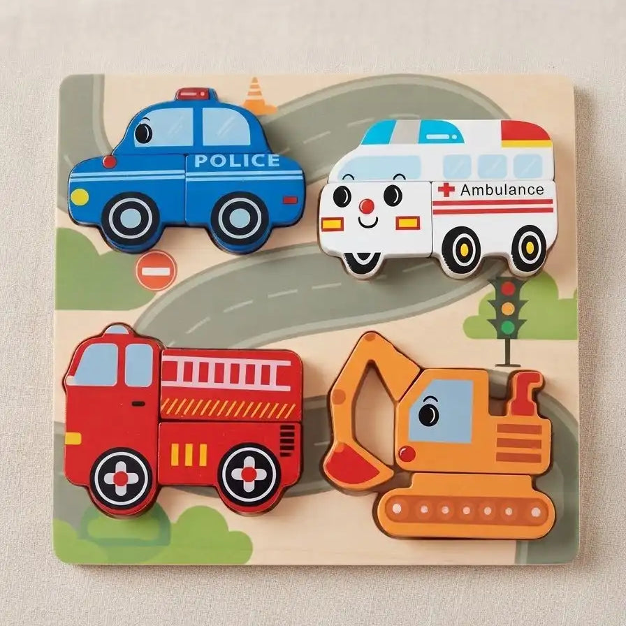 Wooden Vehicle &amp; Animal Puzzle Set