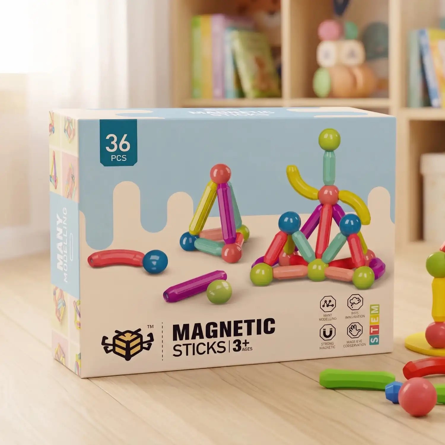 Magnetic Blocks Set – Educational 3D Construction Toys