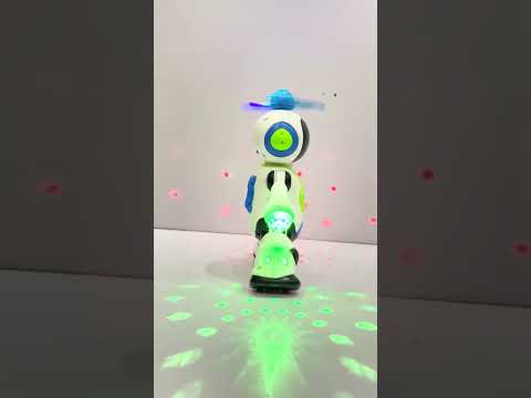 Dancing robot toy with flashing lights for toddlers