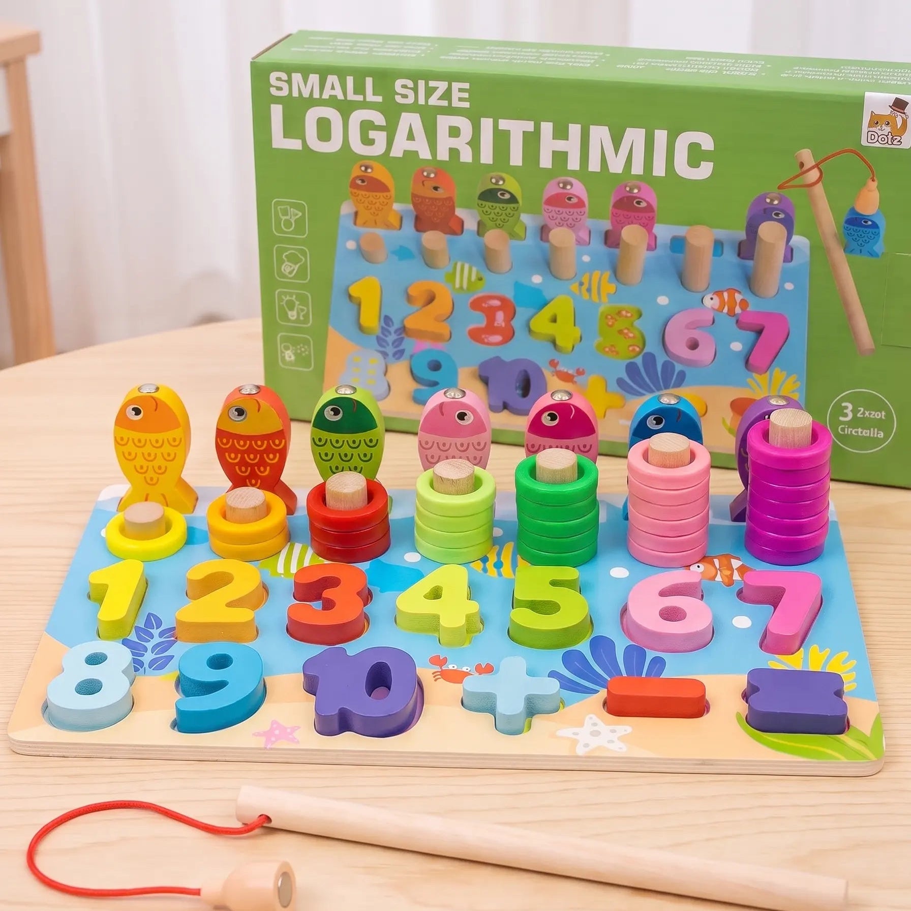 Wooden Logarithmic Fishing & Counting Board